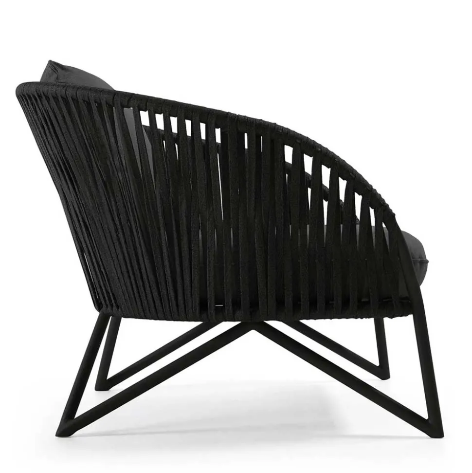 Lounge Sessel aus Kordel Geflecht & Stahl - Magona