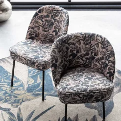 Lounge Sessel aus Samt mit floralem Dessin - Rosco