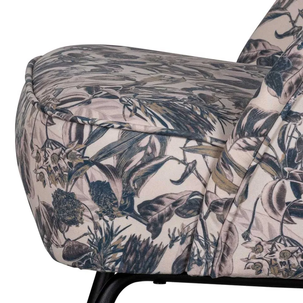 Lounge Sessel aus Samt mit floralem Dessin - Rosco