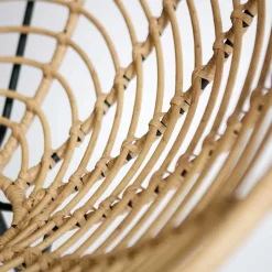 Lounge Stuhl aus Geflecht in Beige - Padiona