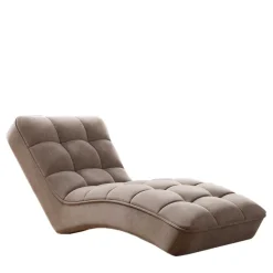 Loungeliege in Beigegrau Veloursbezug - Loriot