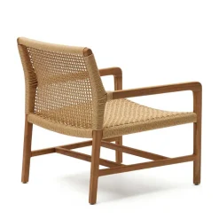 Loungesessel aus Geflecht und Teakholz - Comrinaca