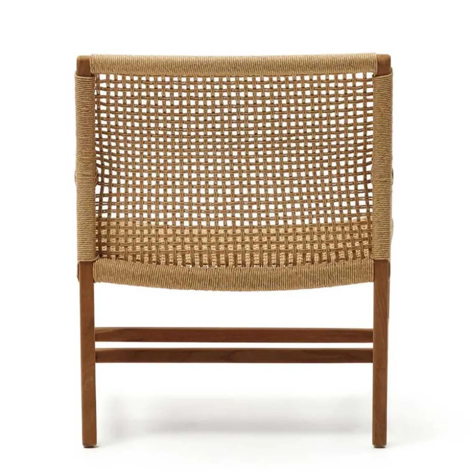 Loungesessel aus Geflecht und Teakholz - Comrinaca