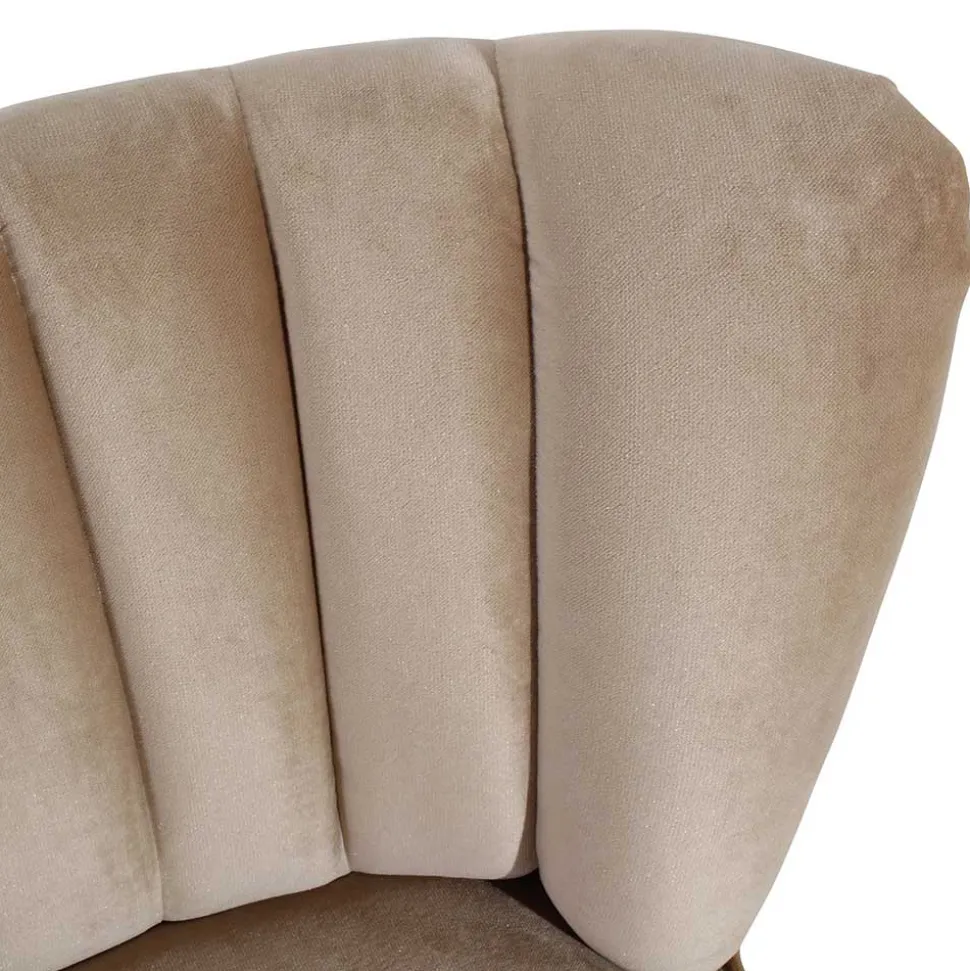 Loungesessel in Beige und Buche Natur - Lianzo