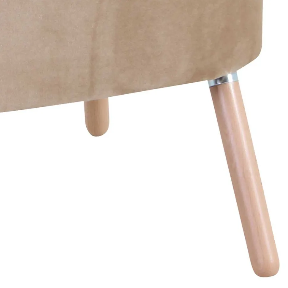 Loungesessel in Beige und Buche Natur - Lianzo