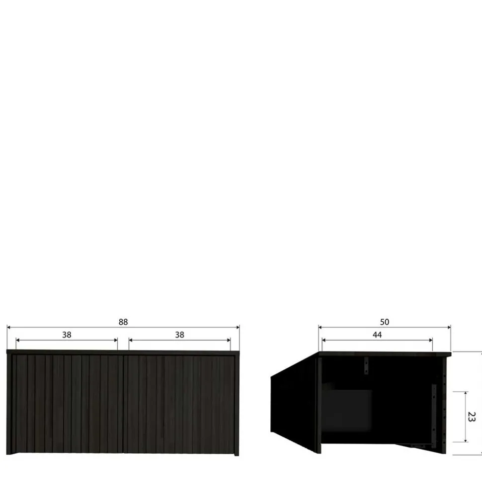 Lowboard in Schwarz Kiefer - Gelvins