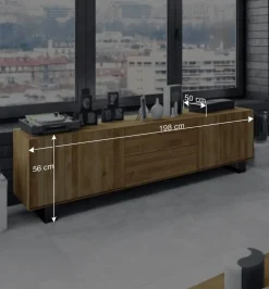 Lowboard Manzey aus Wildeiche massiv geölt