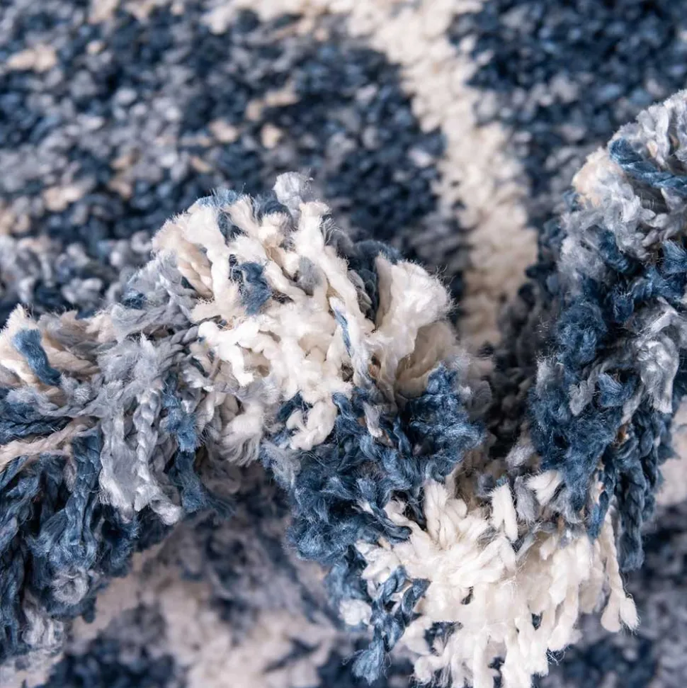 Läufer Teppich in drei Größen in Blau und Creme - Addagio