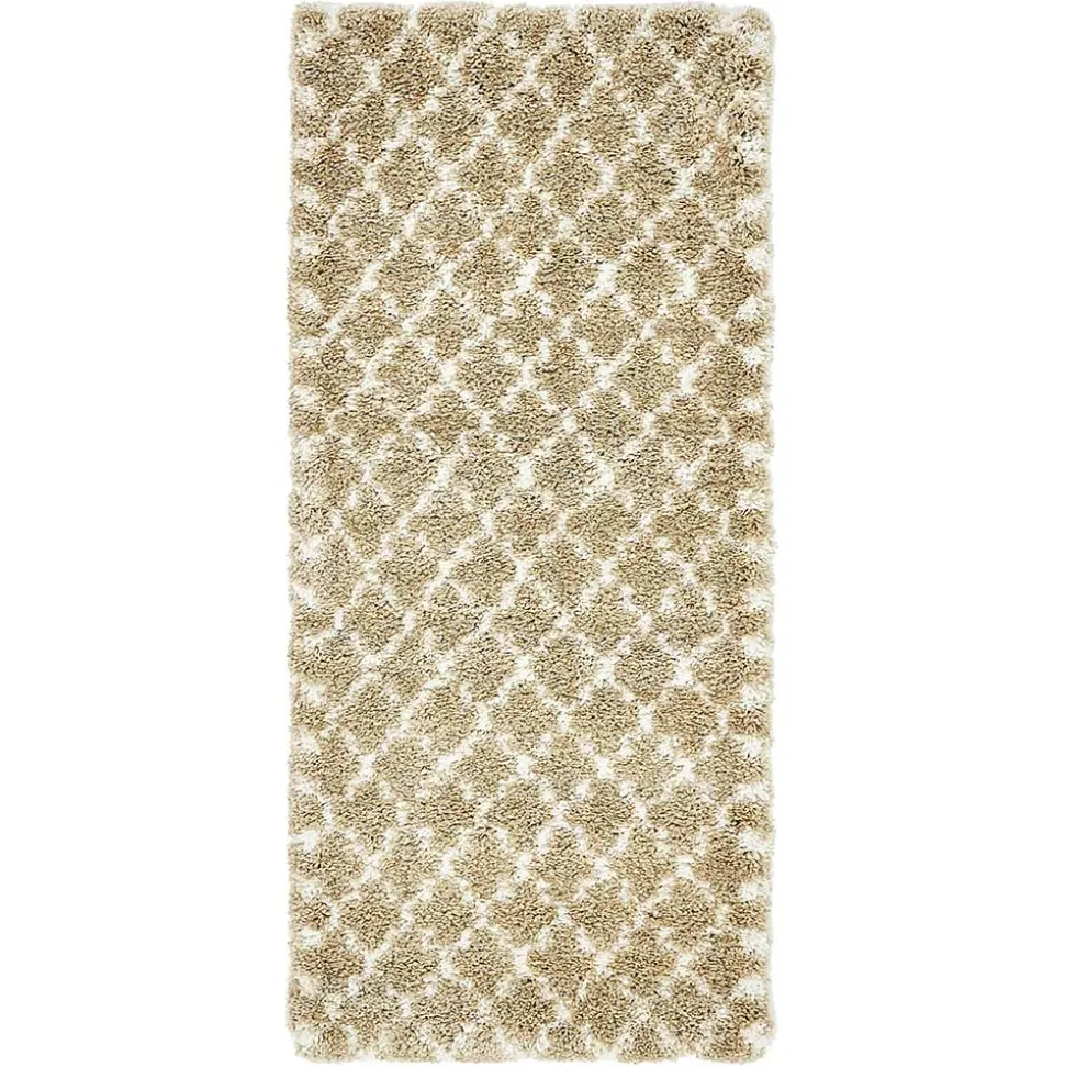 Läufer Teppich mit Kachelmuster und hohem Flor - Mocorapo