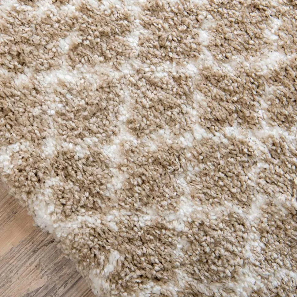 Läufer Teppich mit Kachelmuster und hohem Flor - Mocorapo