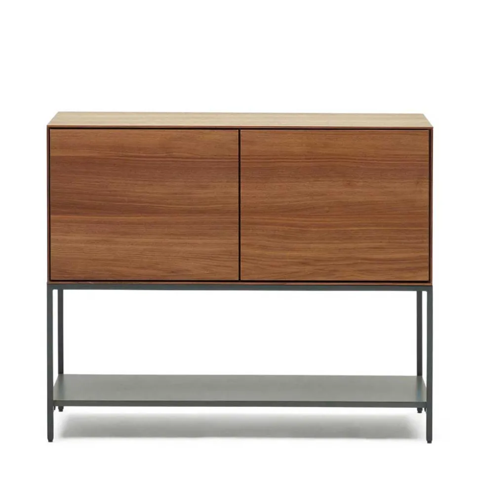 Luftige Türen-Kommode in Nussbaumfarben - Milena