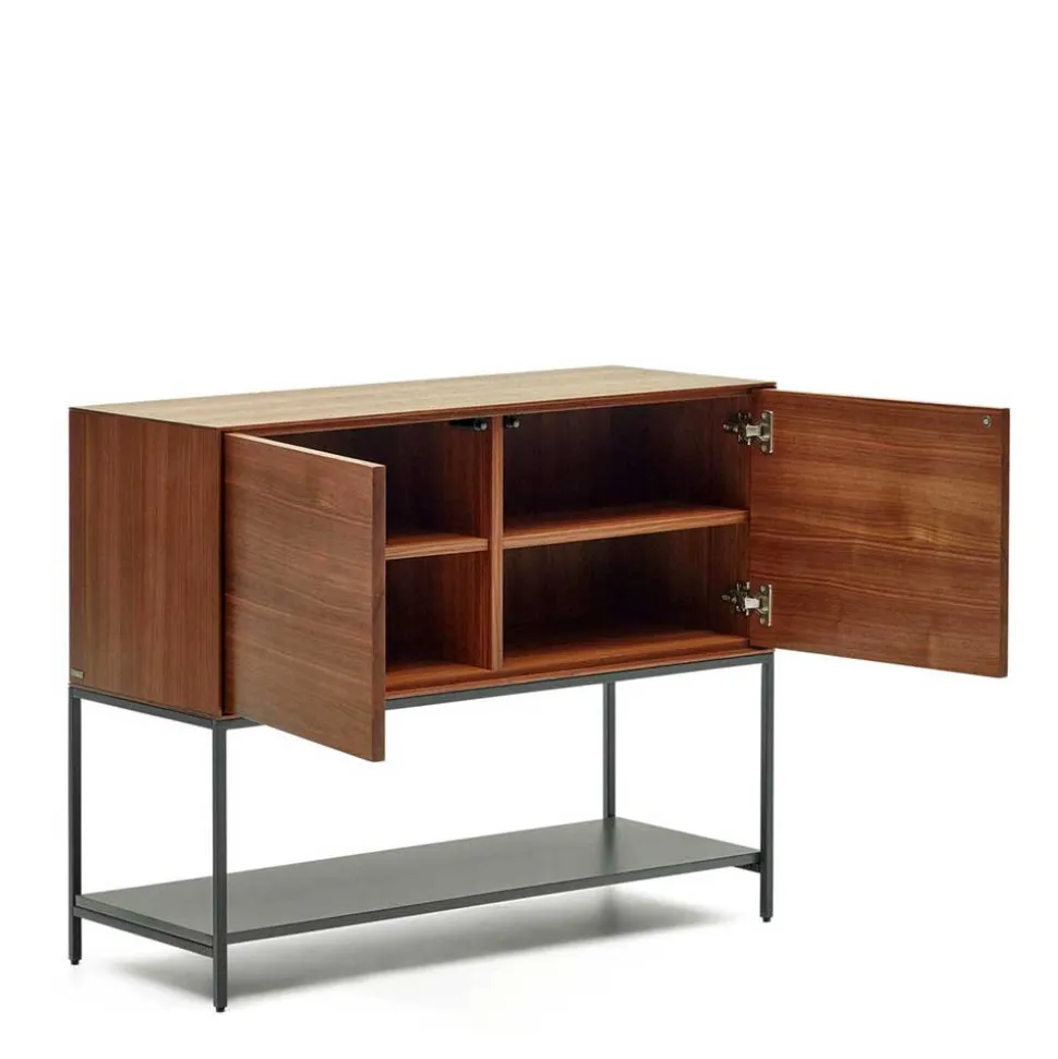 Luftige Türen-Kommode in Nussbaumfarben - Milena