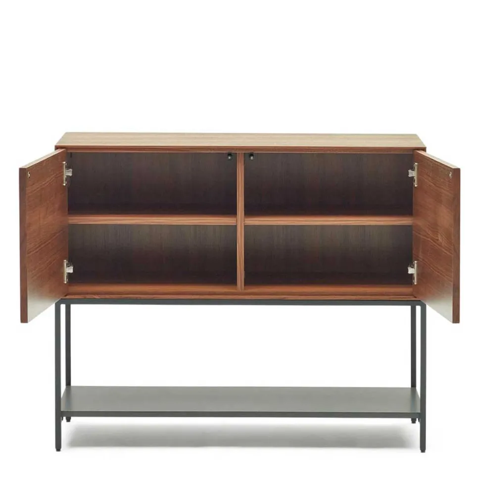 Luftige Türen-Kommode in Nussbaumfarben - Milena