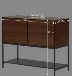 Luftige Türen-Kommode in Nussbaumfarben - Milena