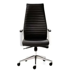 Luxus Bürostuhl aus Echtleder Schwarz - Dario