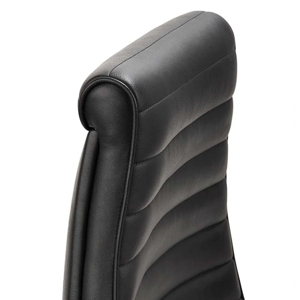 Luxus Bürostuhl aus Echtleder Schwarz - Dario