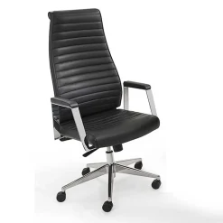 Luxus Bürostuhl aus Echtleder Schwarz - Dario