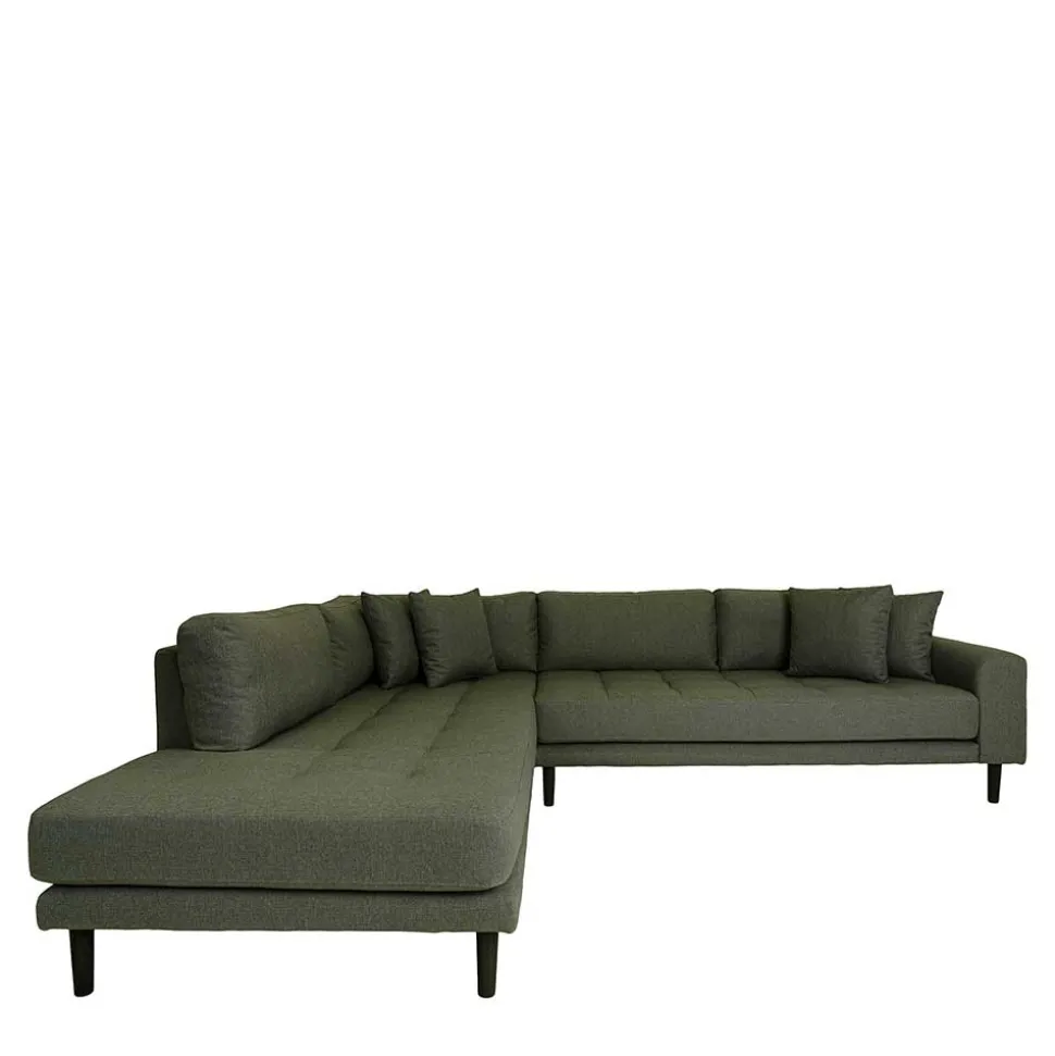 L-Wohnlandschaft in Oliv Grün Stoff - Udolph
