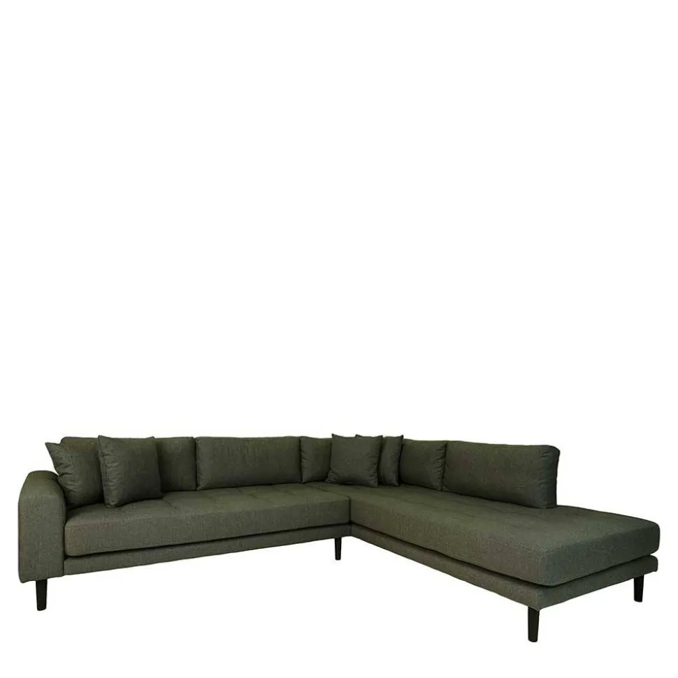 L-Wohnlandschaft in Oliv Grün Stoff - Udolph