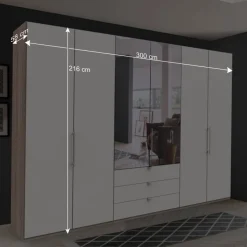 3m Topp Kleiderschrank 3-türig mit Spiegel - Vaclyn