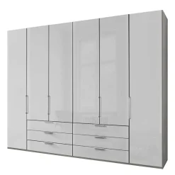 3m 4-türiger Kleiderschrank in Weiß Glasfront - Cara