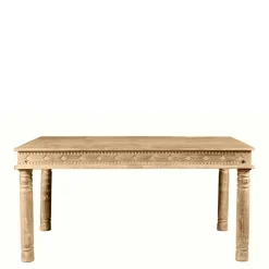 Mango Holztisch geschnitzt & gedrechselt - Runiasa