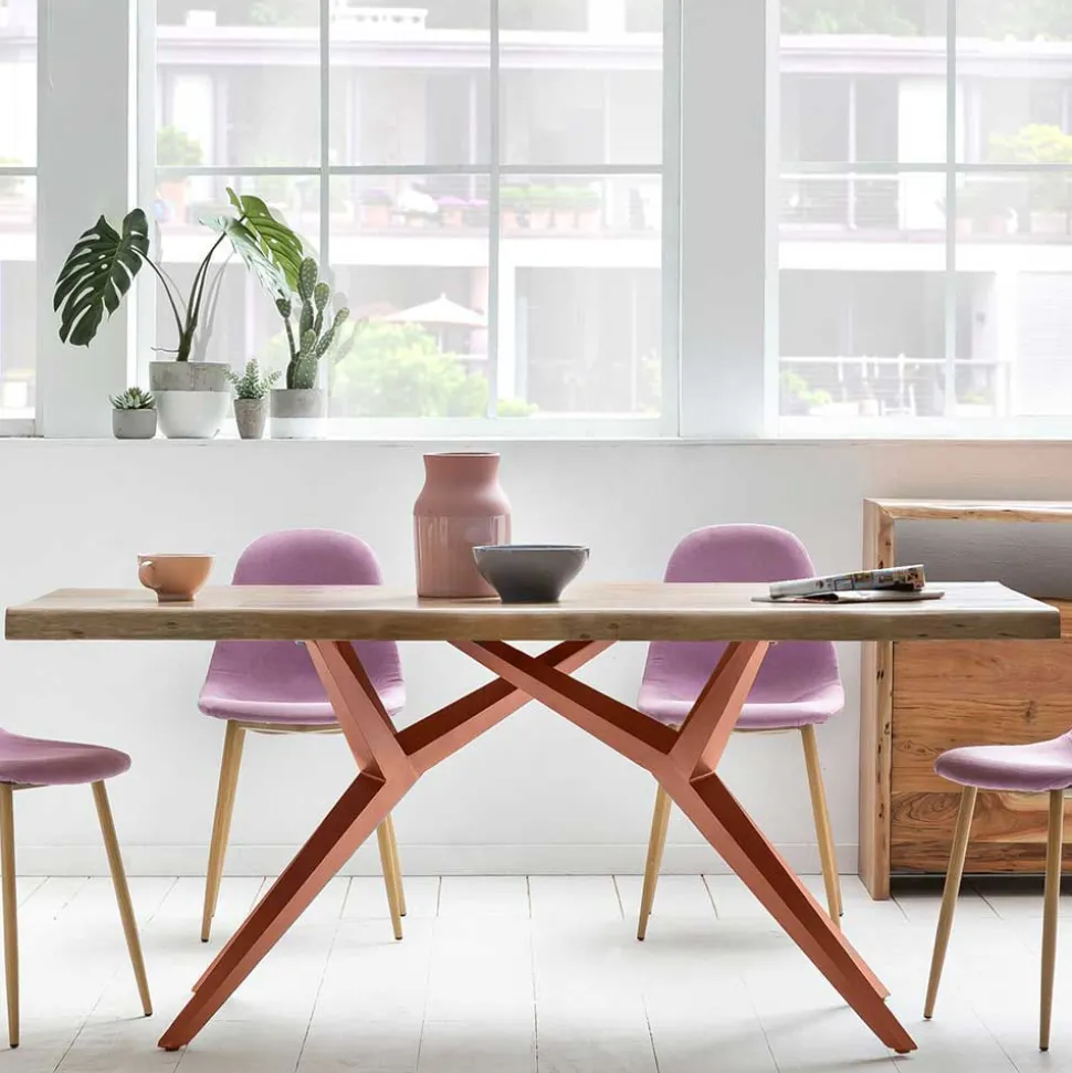 Mangoholz Essenstisch mit Eisengestell - Cemza