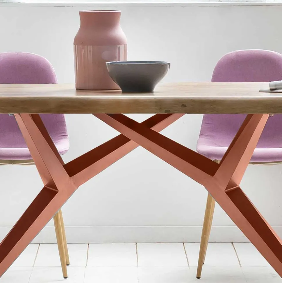 Mangoholz Essenstisch mit Eisengestell - Cemza