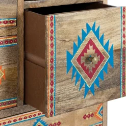 Mangoholz Kommode mit Ethno Ornamenten - Linall