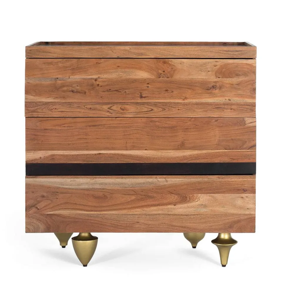 Mangoholz Kommode mit Marmorplatte - Rasvanna