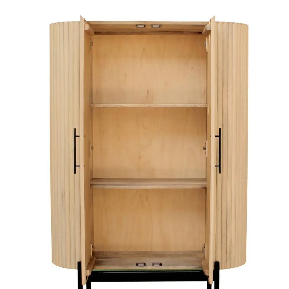 Mangoholz Schrank in Lamellenoptik - Dorian