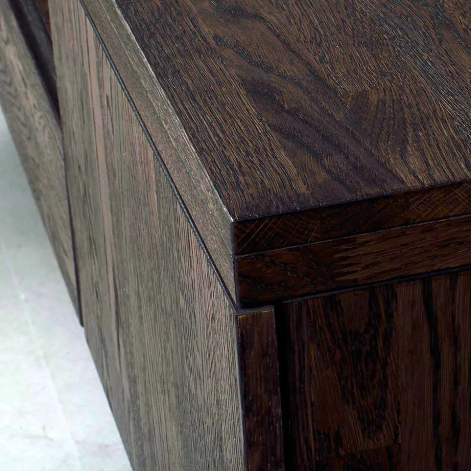 Markantes Retro TV Board aus Eiche dunkel - Vedraza