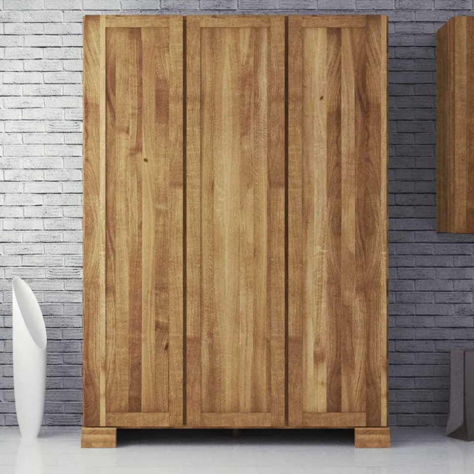 Massiv Kleiderschrank Vaskov aus Wildeiche geölt