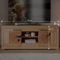 Massive Anbauwand aus Kernbuche - Sarosca (vierteilig)