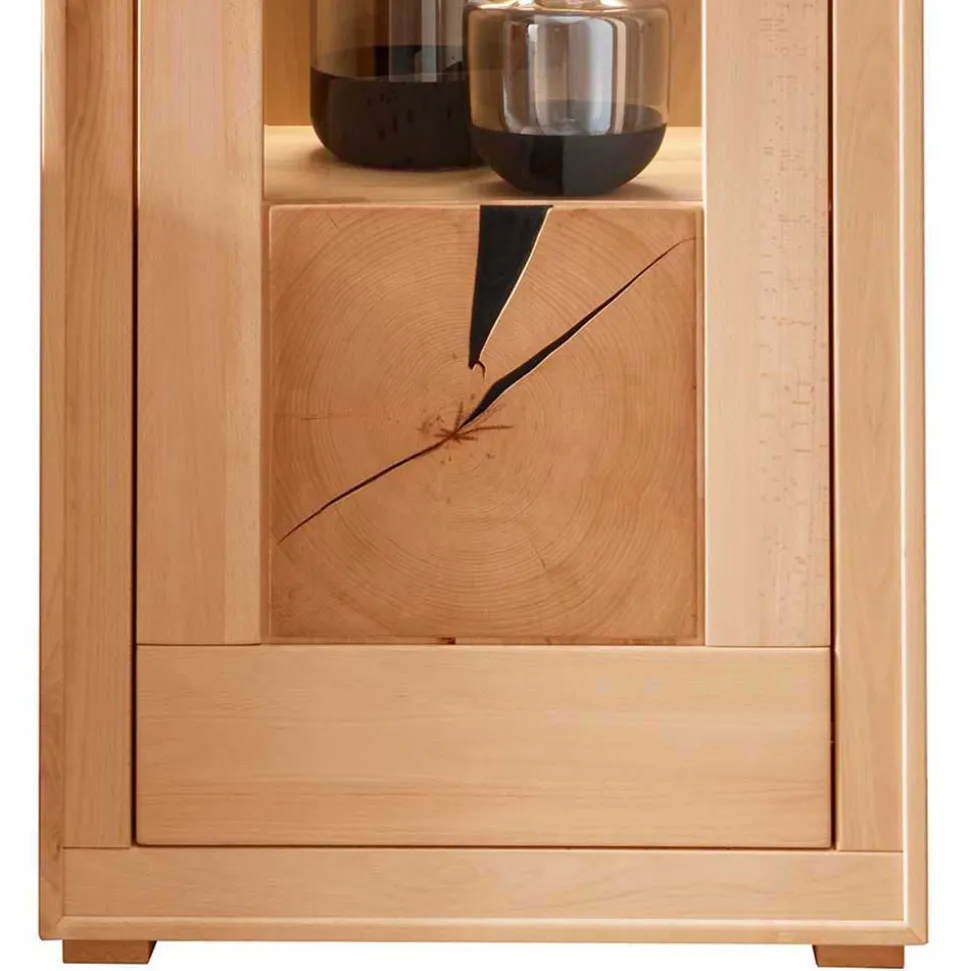 Massive Anbauwand aus Kernbuche - Sarosca (vierteilig)