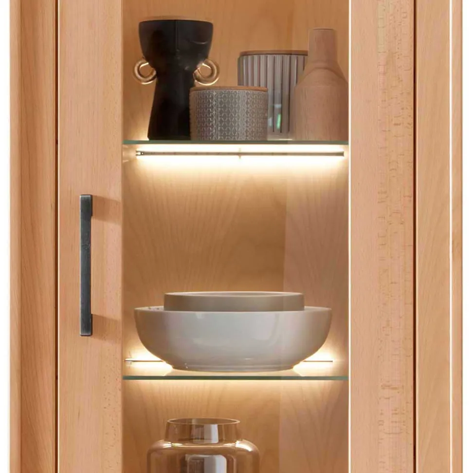 Massive Anbauwand aus Kernbuche - Sarosca (vierteilig)