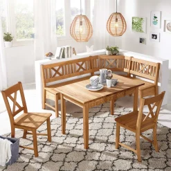 Massive Essgruppe mit Truhen-Eckbank - Jodrav (vierteilig)