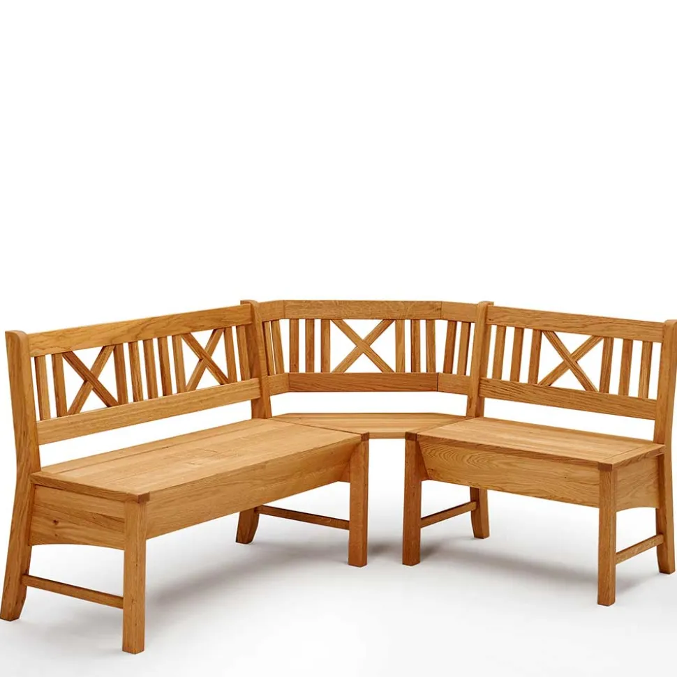 Massive Essgruppe mit Truhen-Eckbank - Jodrav (vierteilig)