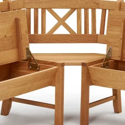 Massive Essgruppe mit Truhen-Eckbank - Jodrav (vierteilig)