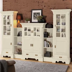 Massive Schränke & Regale in Creme - Rospus (fünfteilig)