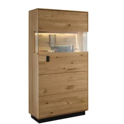 Massive Wohnzimmereinrichtung mit LED - Xeddos (dreiteilig)