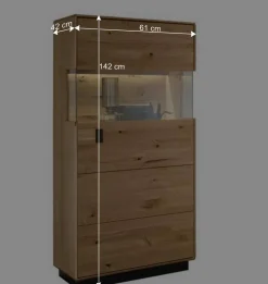 Massive Wohnzimmereinrichtung mit LED - Xeddos (dreiteilig)