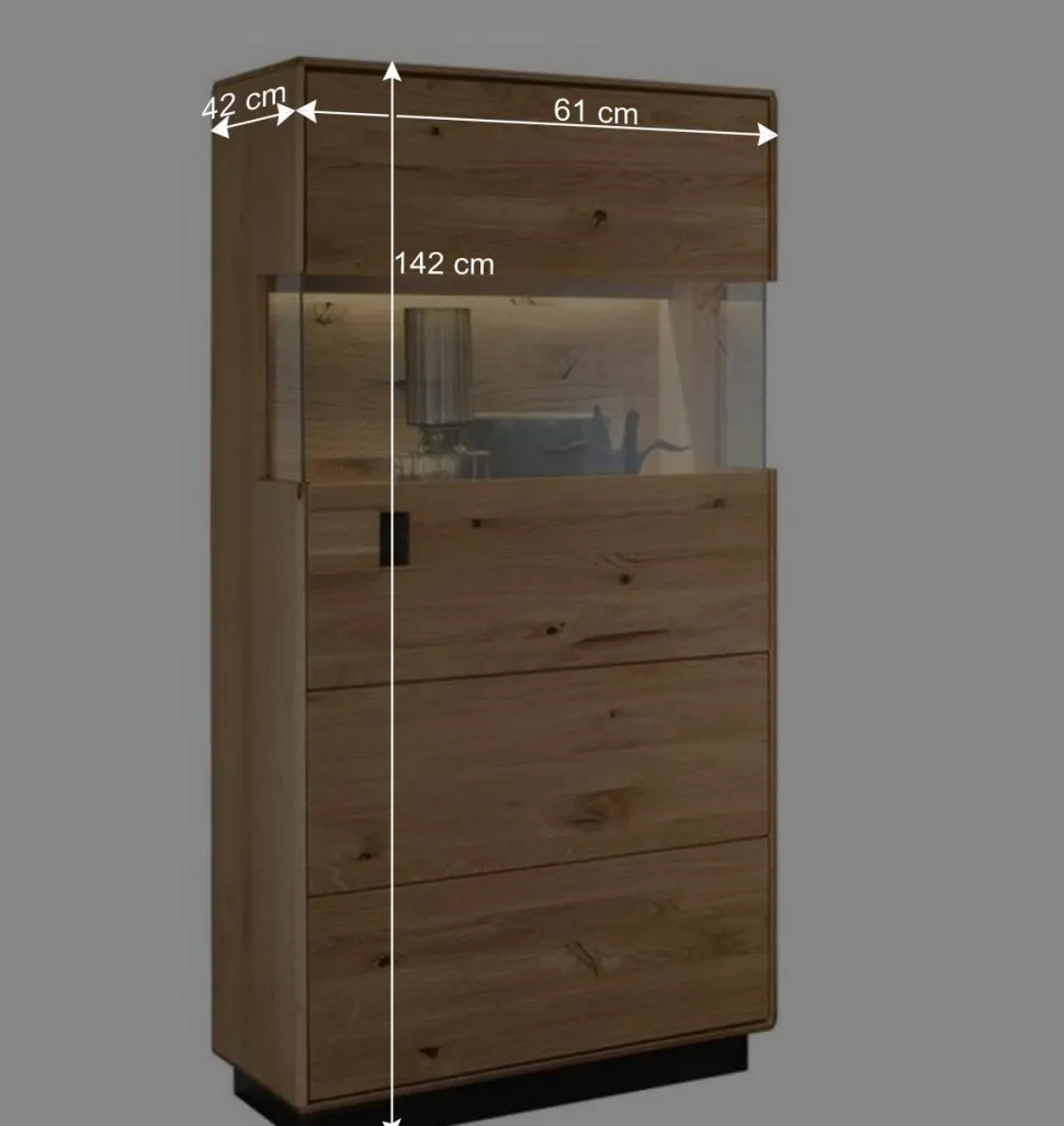 Massive Wohnzimmereinrichtung mit LED - Xeddos (dreiteilig)
