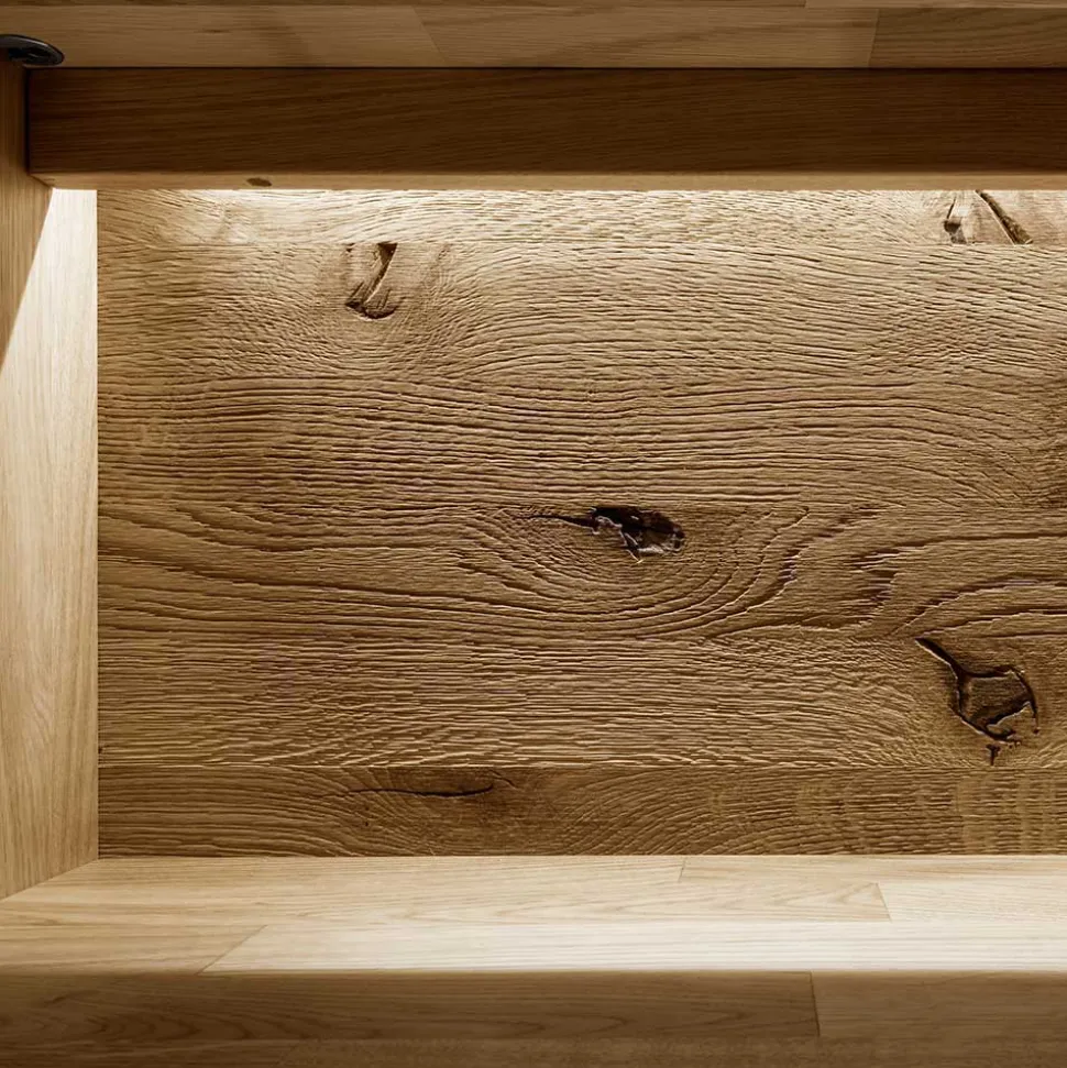 Massive Wohnzimmereinrichtung mit LED - Xeddos (dreiteilig)