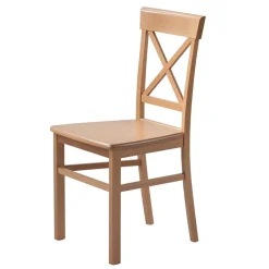 Massiver Landhausstuhl aus Buche in Natur - Evillar