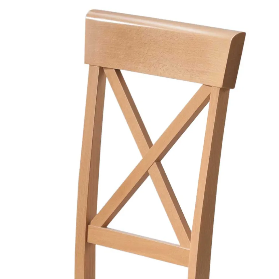 Massiver Landhausstuhl aus Buche in Natur - Evillar