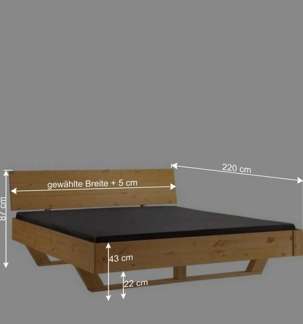 Massives Holzbett mit Kufengestell - Vorianca