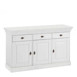 Massives Kiefer Sideboard Satumare in Weiß