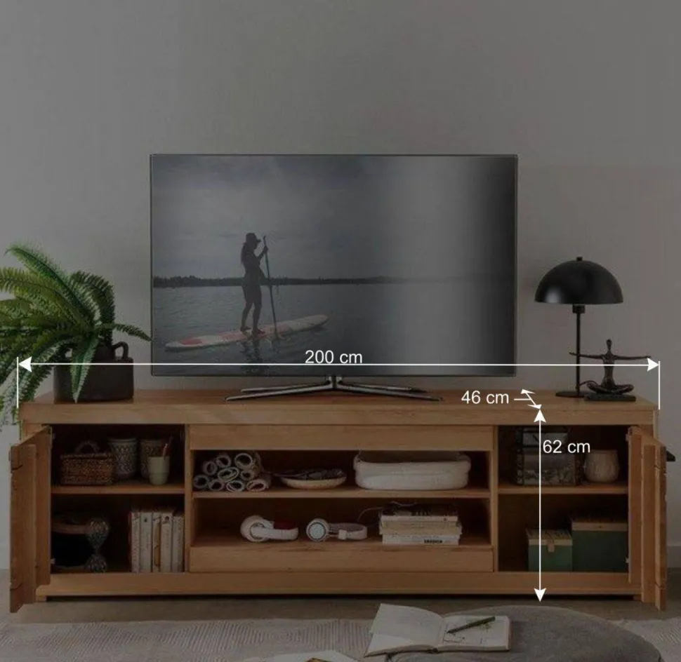 Massives TV-Board aus geölter Kernbuche - Sarosca