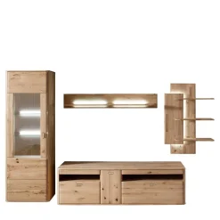 Massivholz Anbauwand in Eiche - Destal (vierteilig)